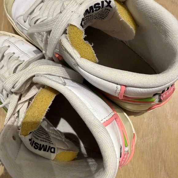 Nike Blazer Mid ‘77 Infinite White High-Top Sneakers, Pink and Electric Green - Picture 7 of 8